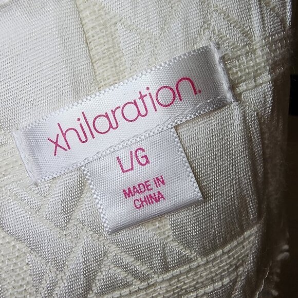 Exhilaration Cream Metallic Textured Dress Size L - Picture 5 of 5